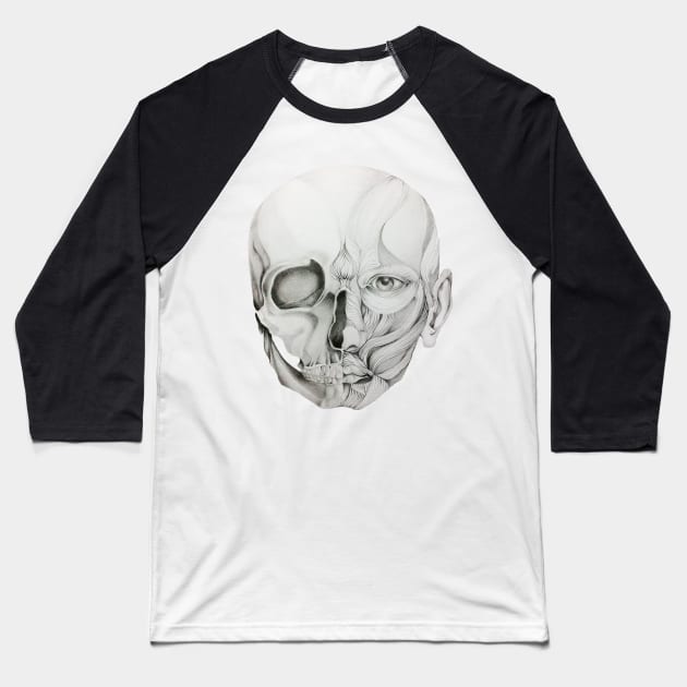 Mask of Life and Death Baseball T-Shirt by caroberte